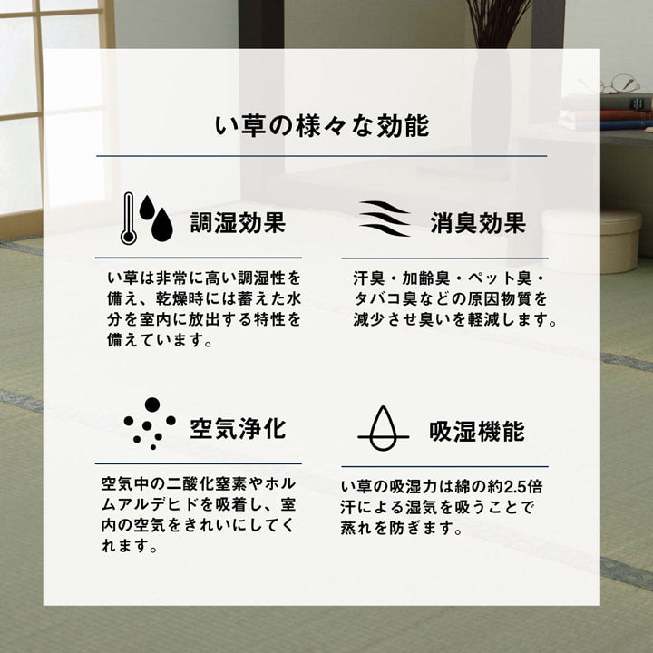小林製薬のKOBA-GUARDを使用した制菌・抗菌・防臭・消臭機能付き い草上敷きカーペット