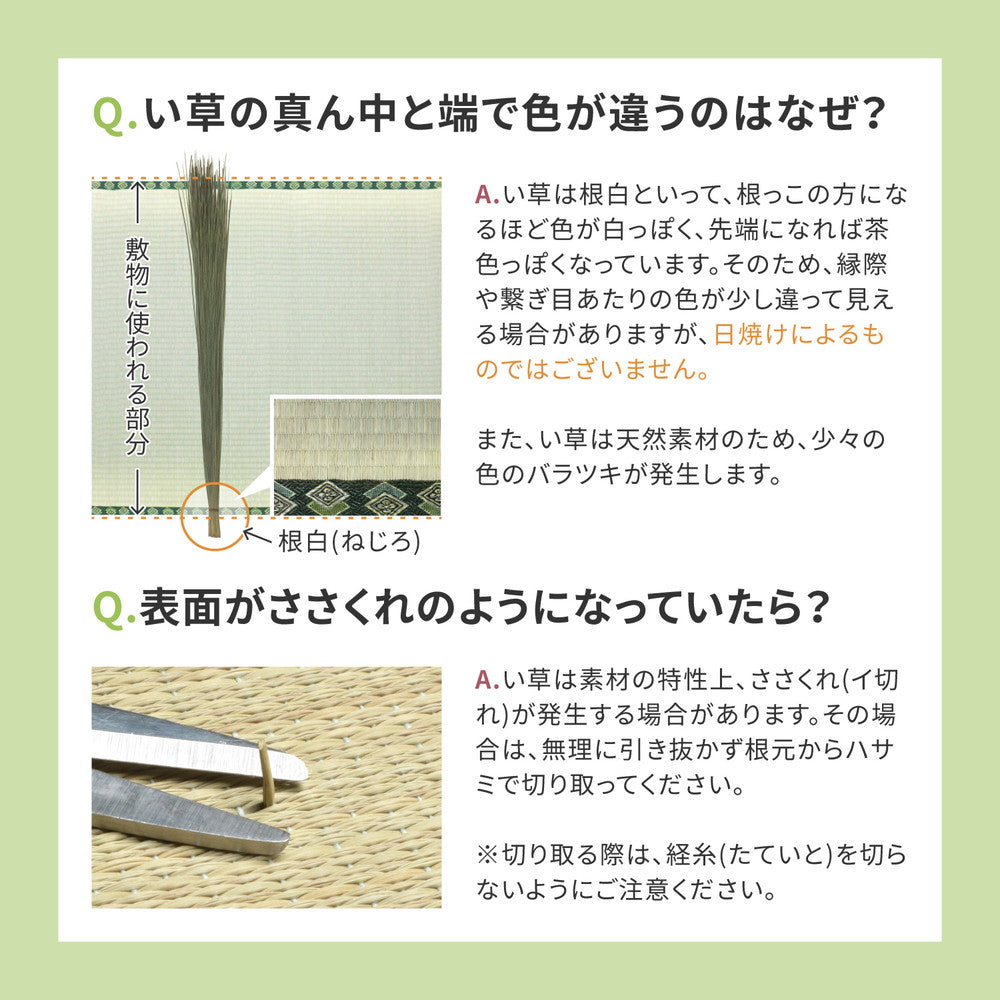 抗カビ・消臭効果のある丈夫長持ちする引目織のい草上敷き 谷川(たにがわ) 対応サイズ:江戸間