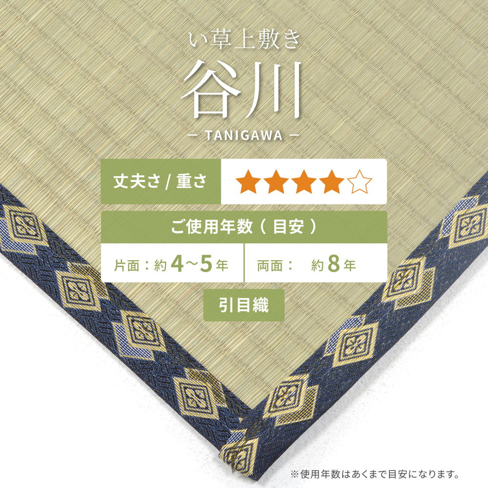 抗カビ・消臭効果のある丈夫長持ちする引目織のい草上敷き 谷川(たにがわ) 対応サイズ:三六間