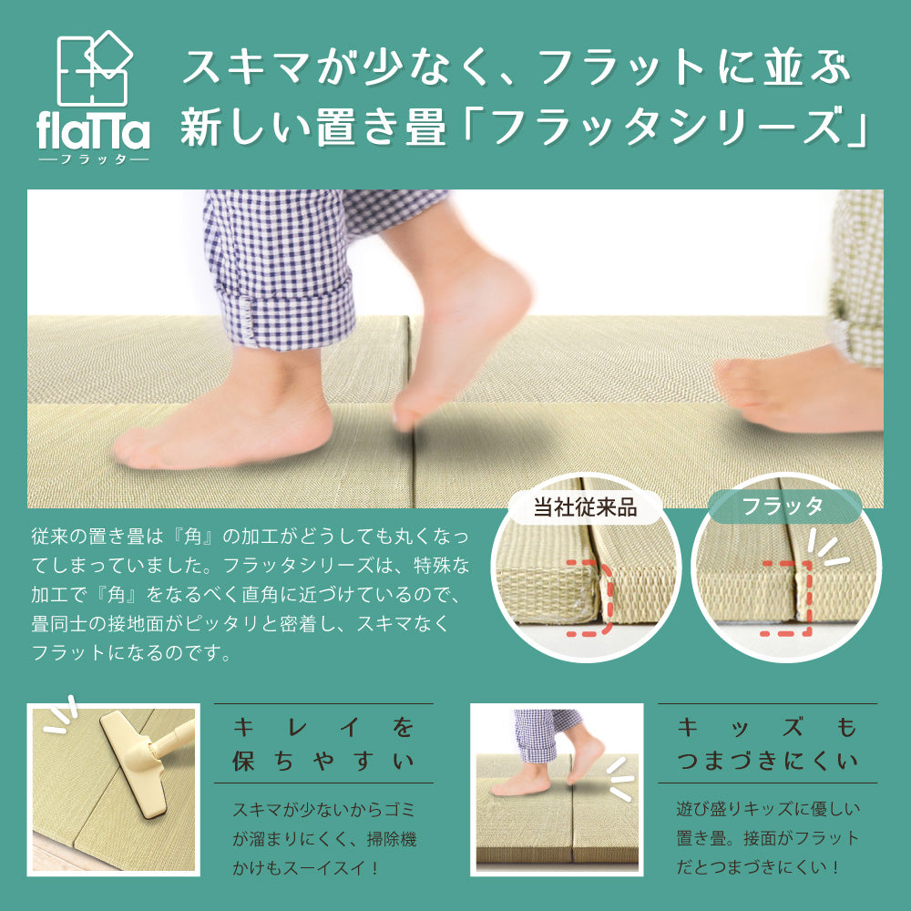 日本製機械使用の本格派!床に並べるだけで簡単に畳のスペ-スが作れる置き畳 同色セット 倉敷II
