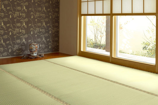 丈夫で長持ち、汚れてもさっと拭ける樹脂製の水洗いできるい草 上敷き カーペット 祇園(ぎおん)