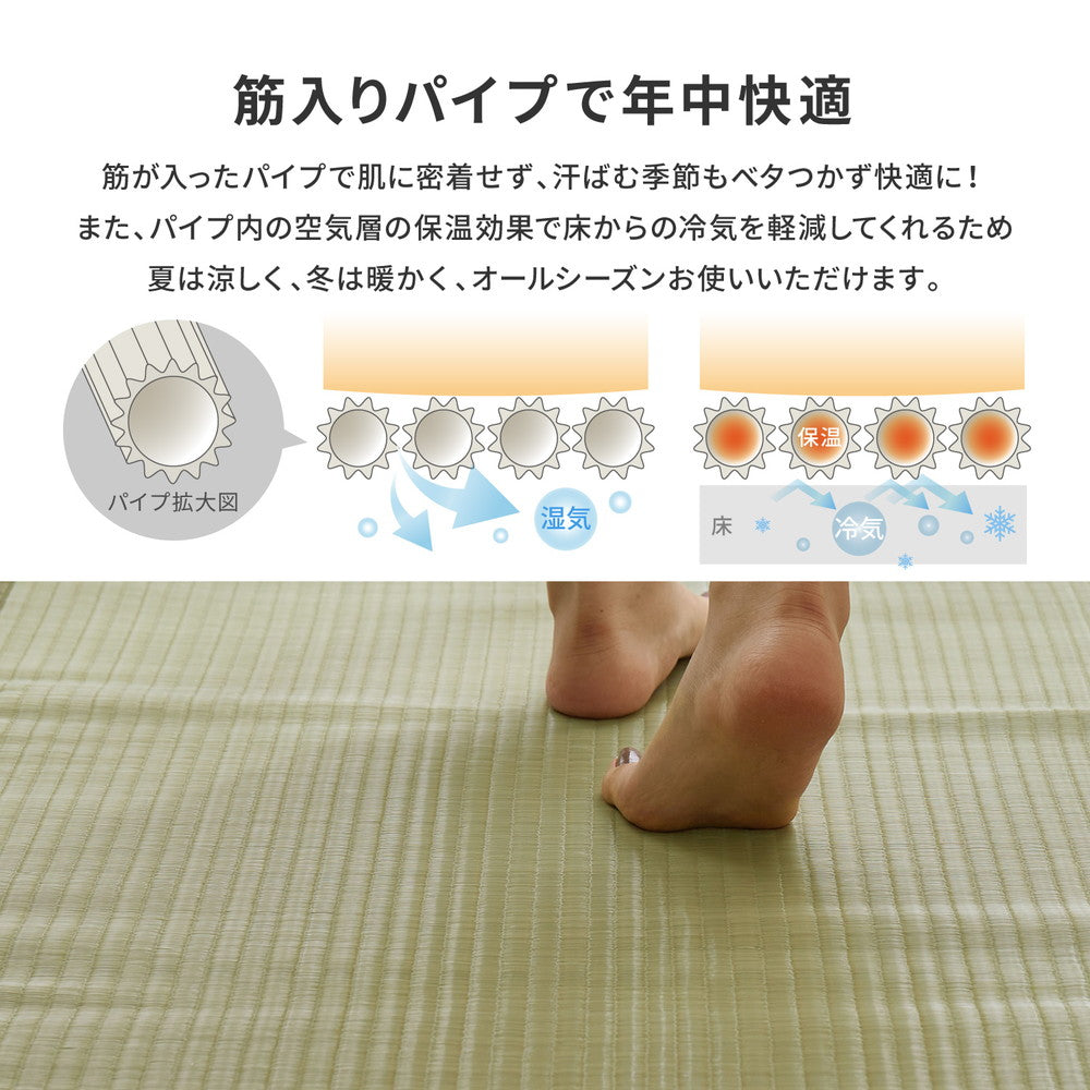 い草のような自然な風合いで丈夫で長持ち汚れても洗える素材の上敷き 四条(しじょう)
