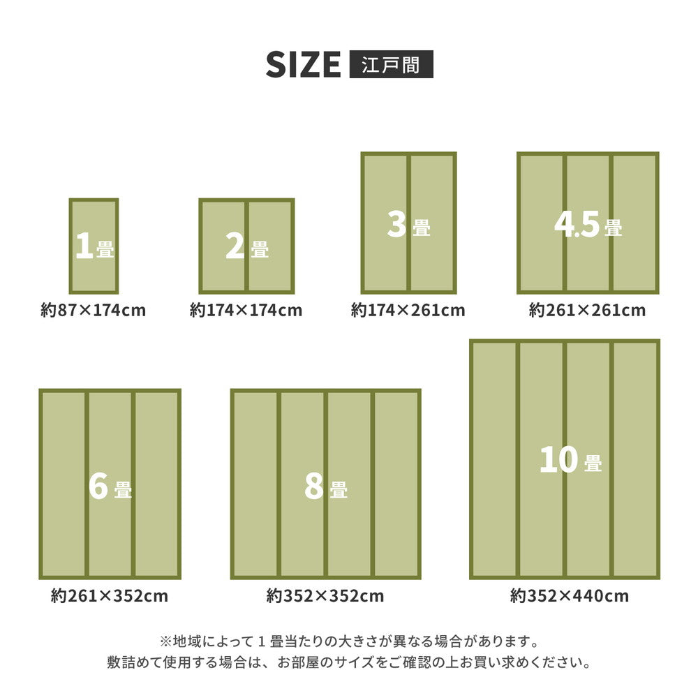 い草のような自然な風合いで丈夫で長持ち汚れても洗える素材の上敷き 四条(しじょう)