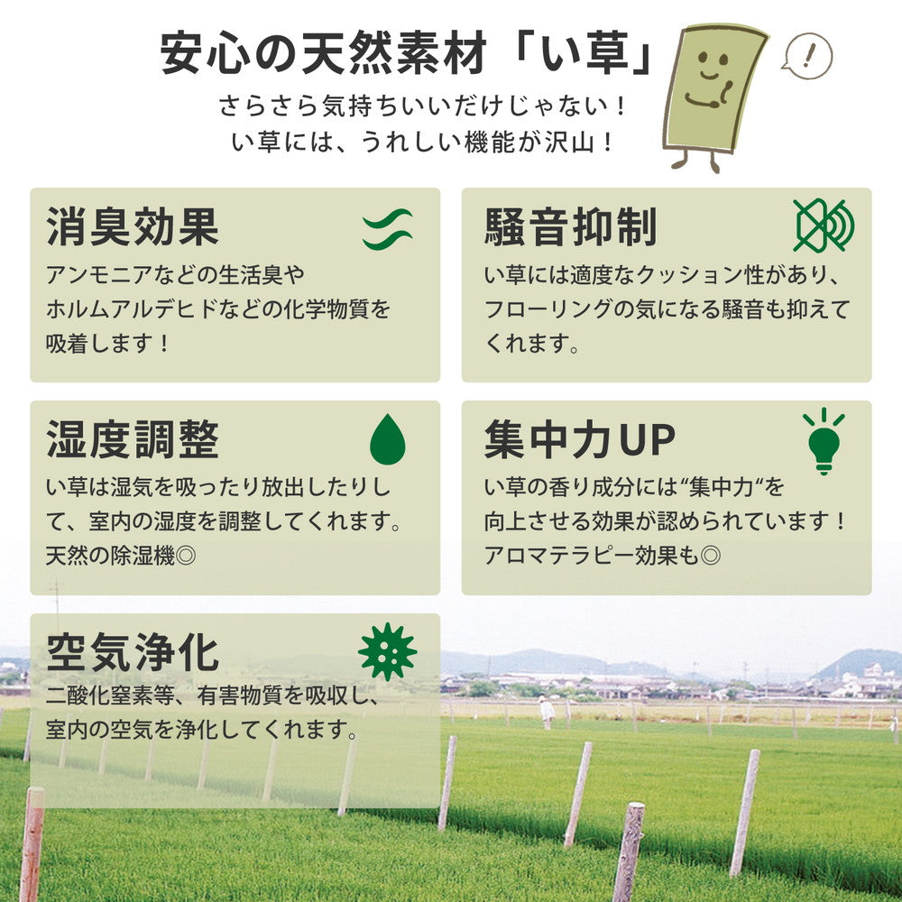 フローリングのお部屋でもい草を身近に感じられるい草マットレス