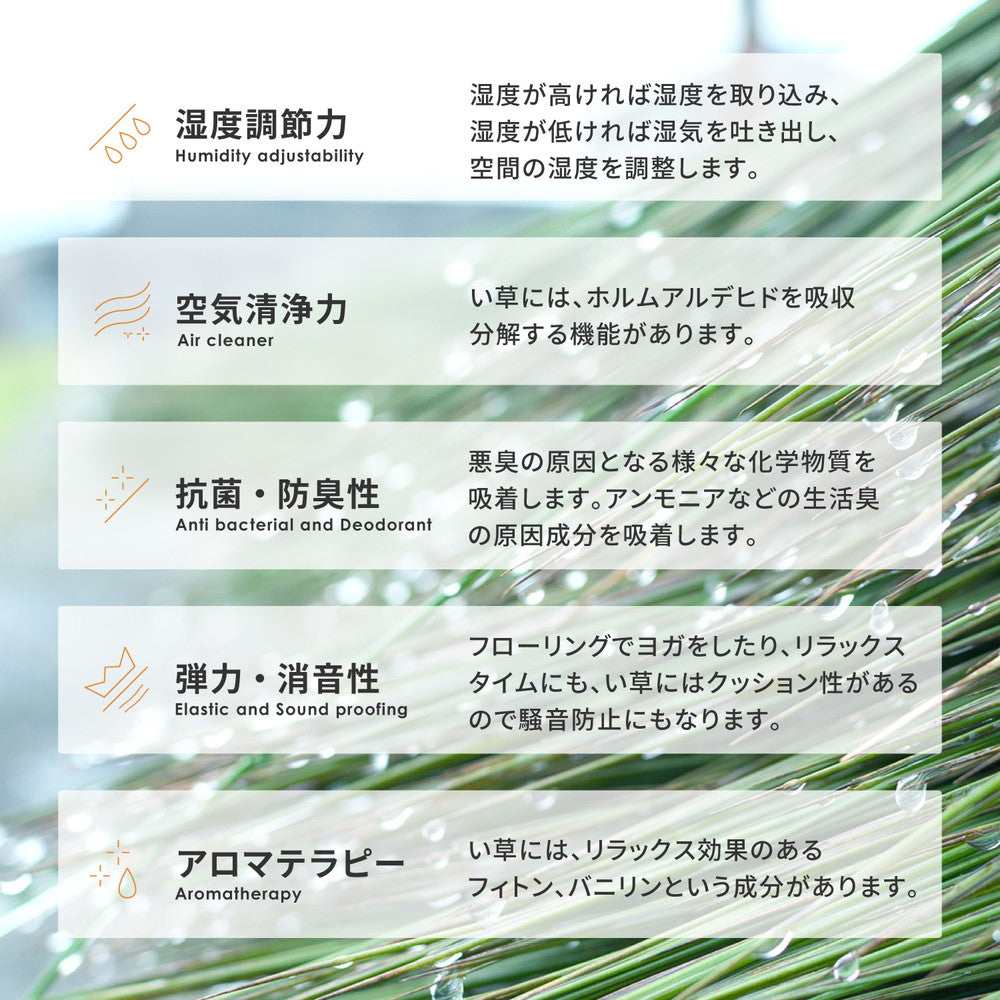フローリングのお部屋でもい草を身近に感じられるい草畳マットレス