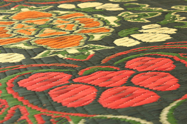 純国産 袋五重織い草マット 『華紋草』 約88×150cm