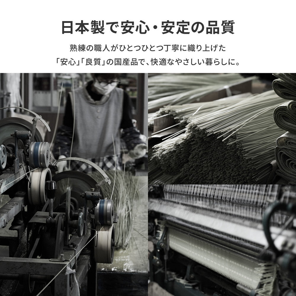 汚れても手軽に水洗い出来るPP素材の日本製い草風カーペット ライアン 本間サイズ