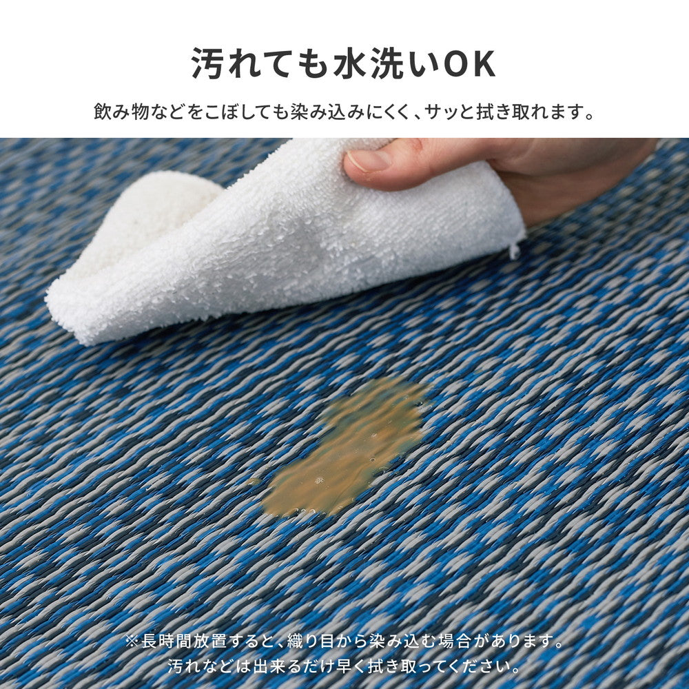汚れても手軽に水洗い出来るPP素材の日本製い草風カーペット ライアン 団地間サイズ