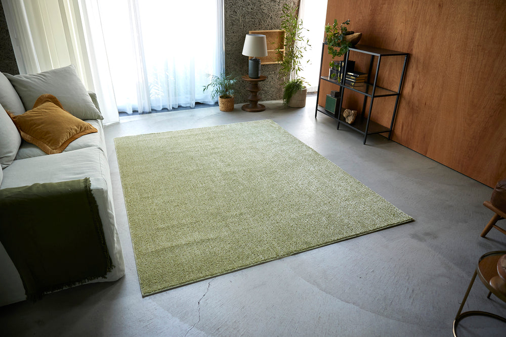 豊富な機能!やわらかな肌触りの日本製防ダニ加工のついたアレルブロックオールシーズンシンプル洗える無地ラグ ルフレ