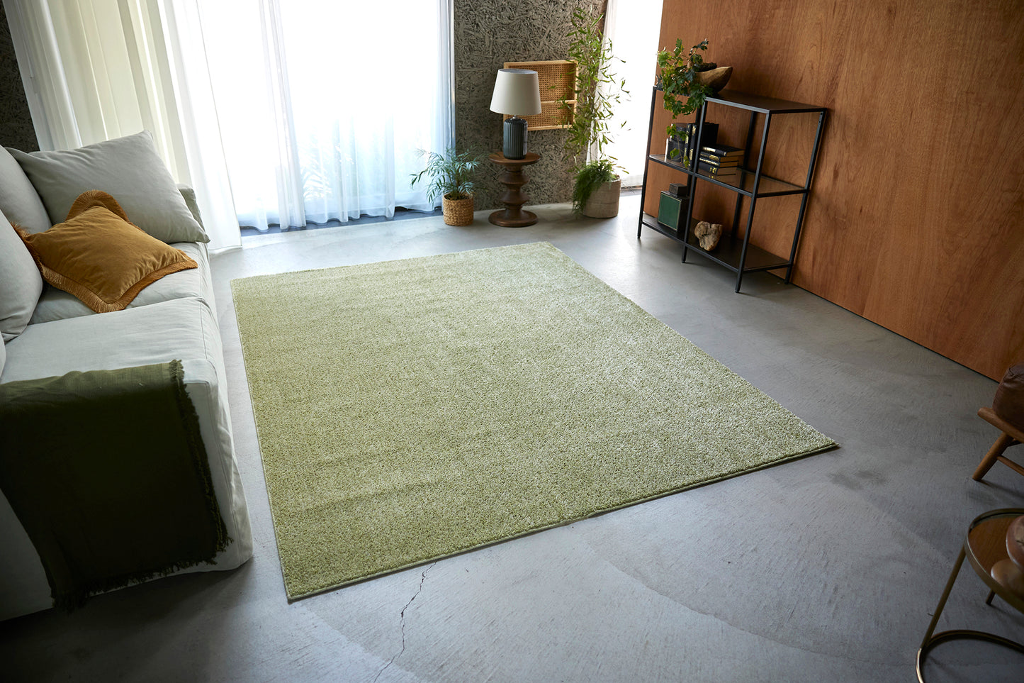 豊富な機能!やわらかな肌触りの日本製防ダニ加工のついたアレルブロックオールシーズンシンプル洗える無地ラグ ルフレ