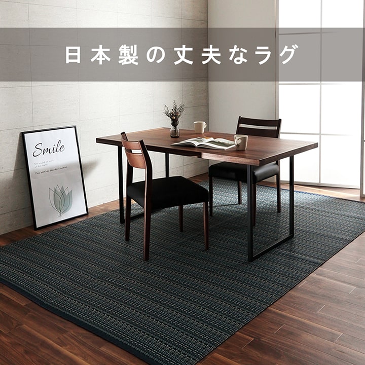 和室や洋室などペットがいるご家庭にもピッタリ!丸洗いできて汚れに強いのでダイニングラグにも使えるカーペット