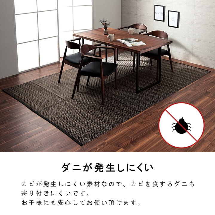 和室や洋室などペットがいるご家庭にもピッタリ!丸洗いできて汚れに強いのでダイニングラグにも使えるカーペット
