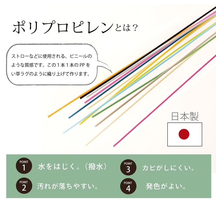 汚れに強いポリプロピレンラグにクッション性を加えたラグ ウィード