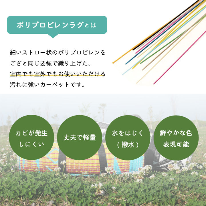 日本製 洗える レジャー シート アウトドア お手入れ 持ち運び 便利 簡単 楽 PP ポリプロピレン ネイティブ カラフル 約87×140cmスルト アウトドア