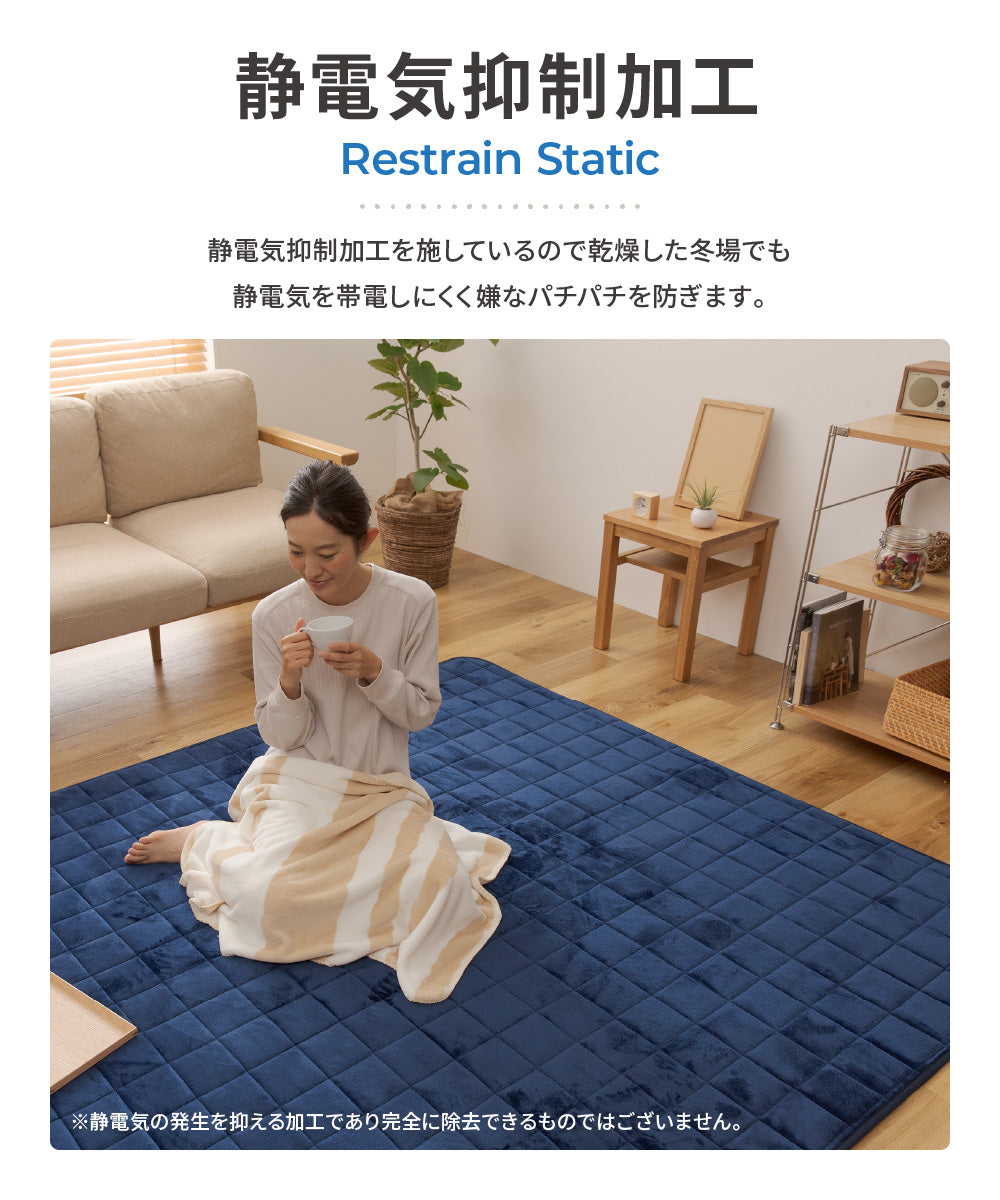 mofua しっとりなめらかな肌触りのプレミアムマイクロファイバーキルトラグ