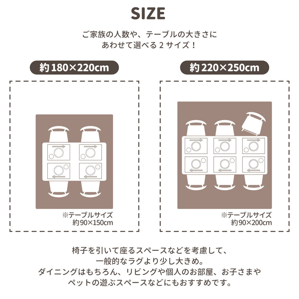 防ダニ・抗菌・防臭・防汚・撥水加工がついた高機能ラグ マルシェ