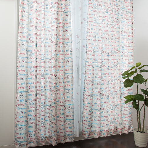 ハローキティ柄カーテン!遮熱・形態安定加工・ウォッシャブル ハローキティ(1枚入り)