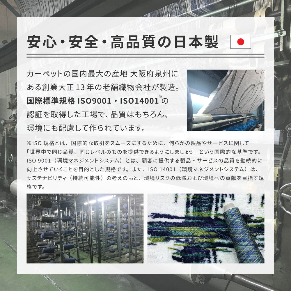 おしゃれでハイスペックな国産ラグ!抗ウイルス・抗アレルゲン機能にアース防ダニも追加したベニワレン風ラグ