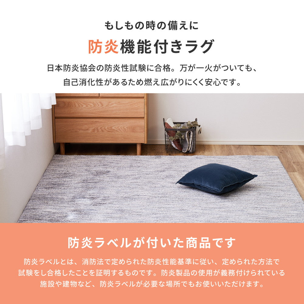 日本製高機能防ダニ・抗菌防臭・防音・防炎・制電の丈夫で長持ちナイロン素材のラグ ビビ
