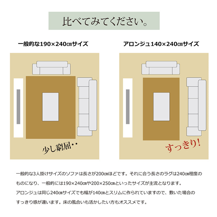 暮らしのカタチにフィットするスマートサイズのカーペット アロンジュ