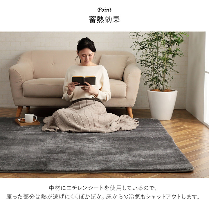 吸湿発熱と蓄熱効果のあるあったか素材を使用したラグ ライティ