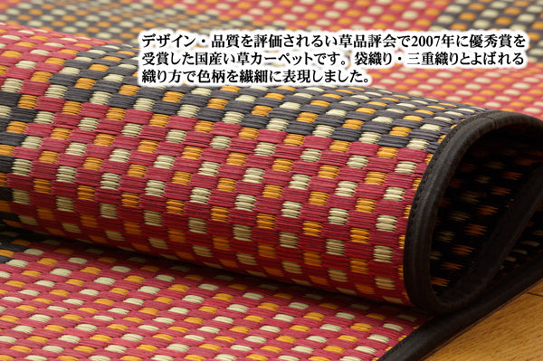 デザイン品質等を評価される福岡県の2007年品評会で優秀賞を受賞した花ござカーペット 銀河