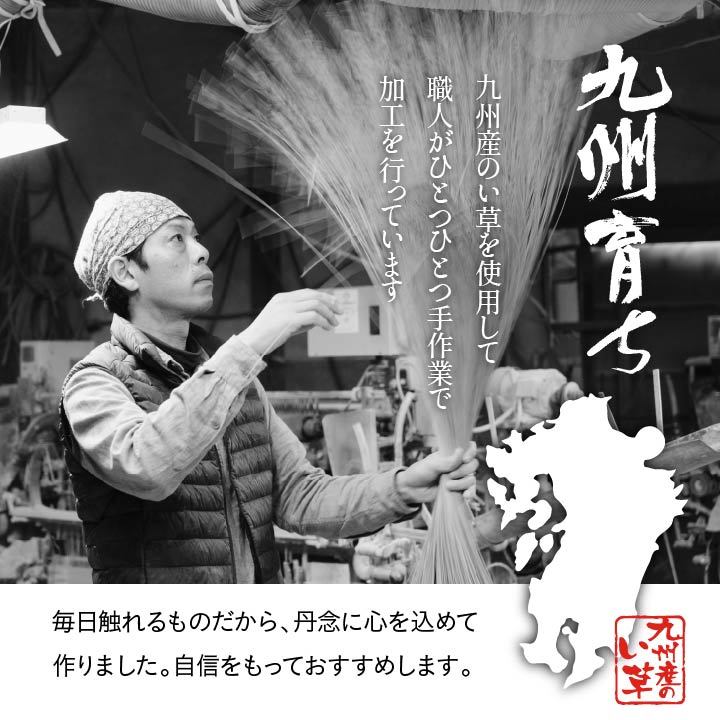 無色カラーで織りに特徴を出したシンプルで素材感のある純国産 い草 上敷き カーペット 格子柄