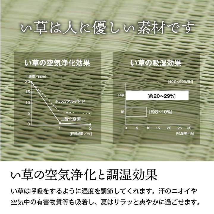 無色カラーで織りに特徴を出したシンプルで素材感のある純国産 い草 上敷き カーペット 格子柄