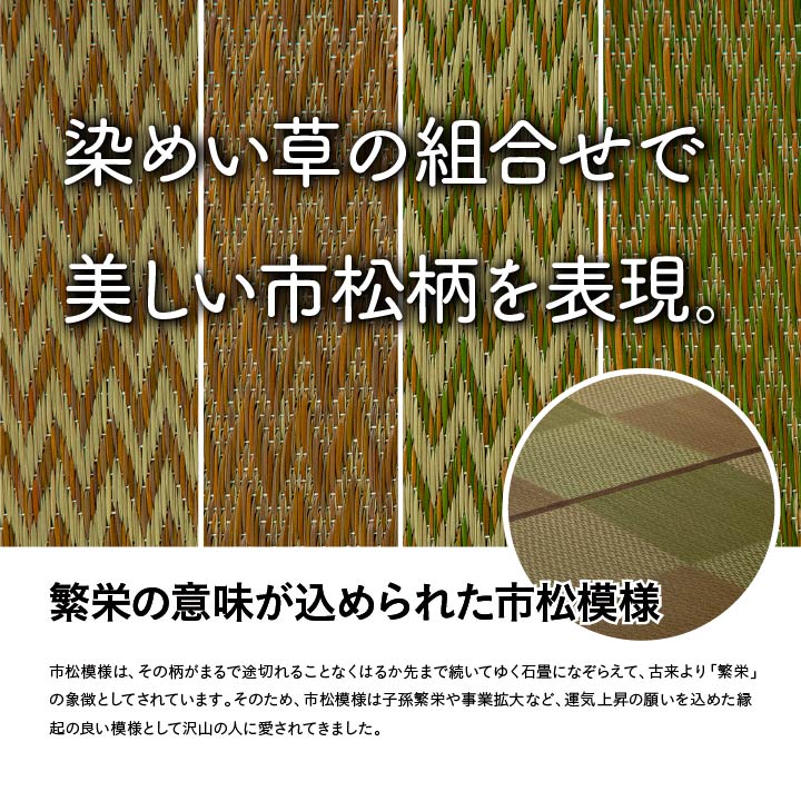 畳に敷くだけでおしゃれな和室になる 格子柄 市松柄 い草上敷きカーペット ラグ Pierre - ピーア