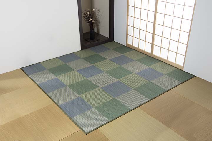 畳に敷くだけでおしゃれな和室になる 格子柄 市松柄 い草上敷きカーペット ラグ Pierre - ピーア