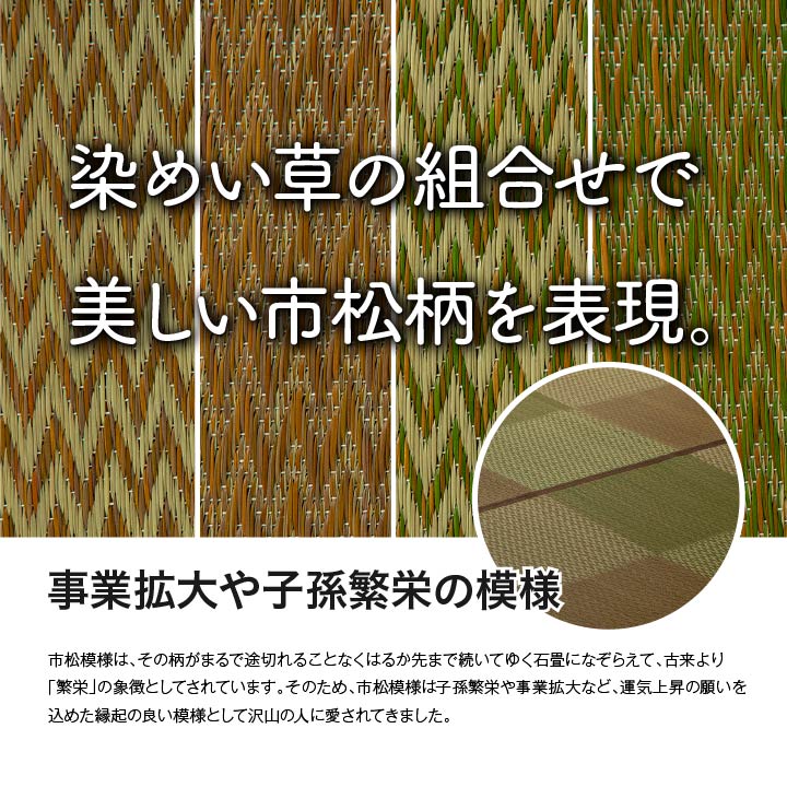 畳に敷くだけでおしゃれな和室になる 格子柄 市松柄 い草上敷きカーペット ラグ DX Pierre - デラックス ピーア