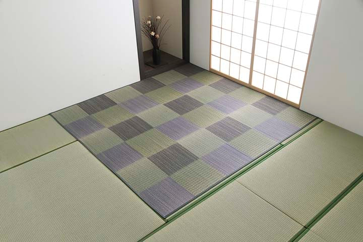 畳に敷くだけでおしゃれな和室になる 格子柄 市松柄 い草上敷きカーペット ラグ Pierre - ピーア