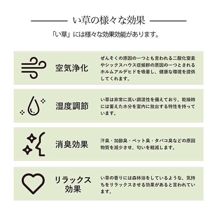 和室の畳をカバーして汚れや傷を防止してくれる い草ラグ・カーペット