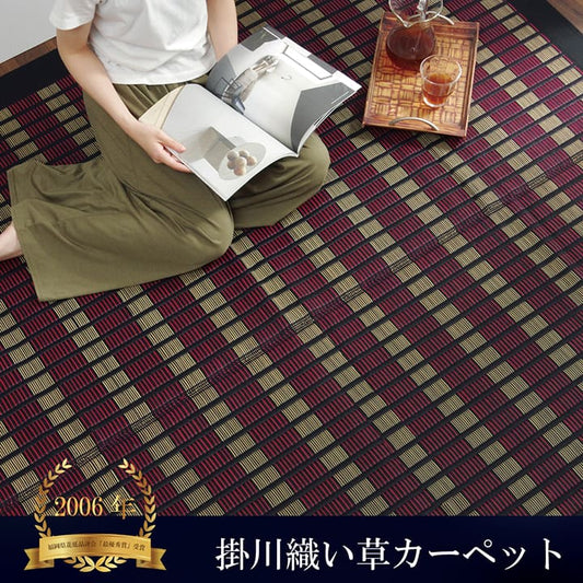 【福岡県品評会最優秀賞】美しく洗練されたモダンデザインの掛川織い草カーペット
