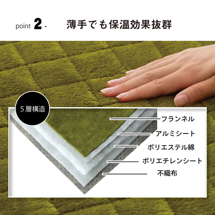 断冷気・保湿効果!フランネルキルトラグ レイヤー