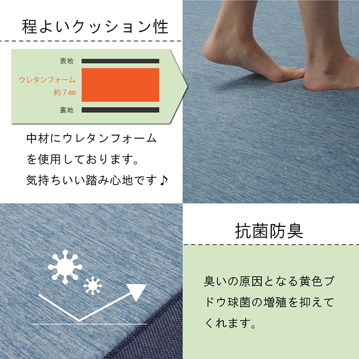 夏に快適な接触冷感ラグ フリッシュ
