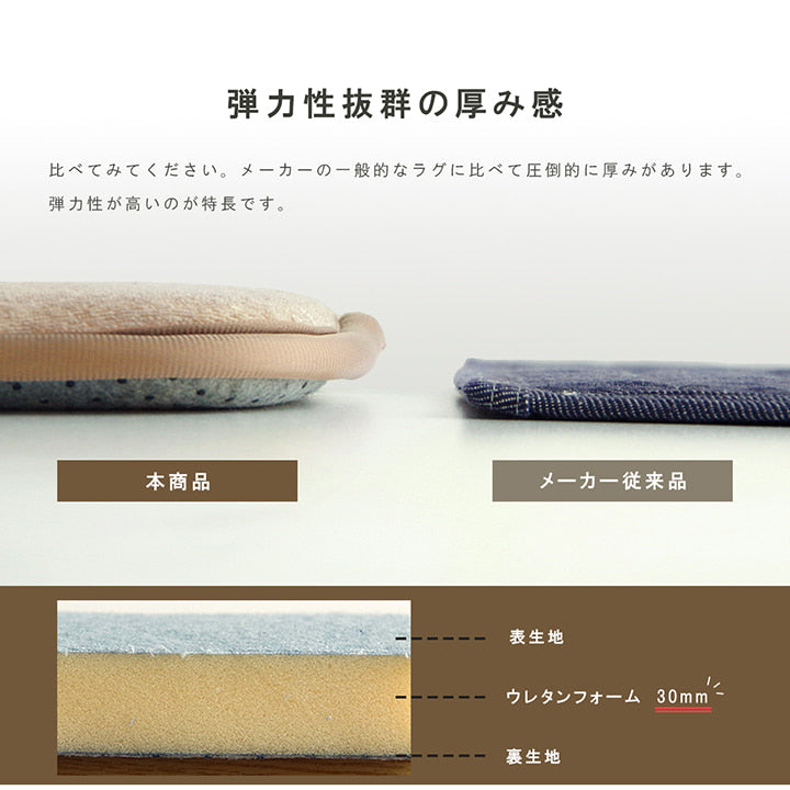 パイル地でサラッとした肌触り!ふかふかで気持ちいいボリュームラグ