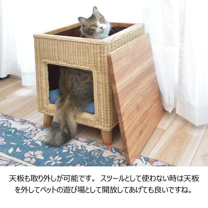 ペットと一緒にくつろぐことができるペットハウススツール
