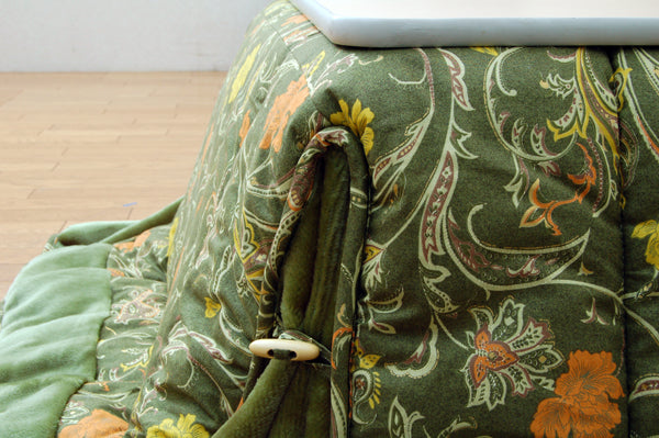 モダンでエレガントな植物柄省スペースこたつ薄掛け布団 パミールNSK