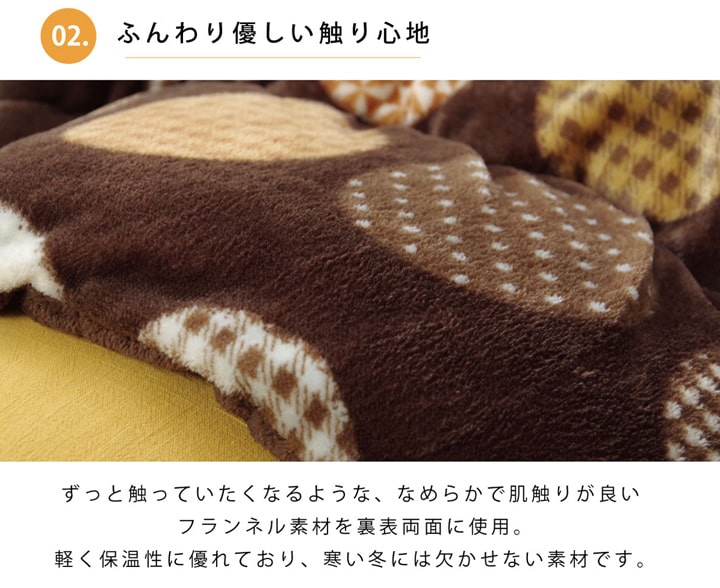 お部屋をかわいくしてくれるドット柄こたつ掛け布団