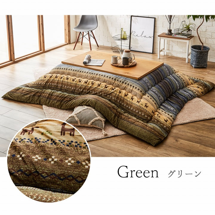 ギャベ柄をモチーフにした大人かわいいこたつ掛け布団