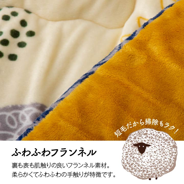 はっ水加工でお手入れカンタン!かわいいヒツジ柄こたつ掛け布団