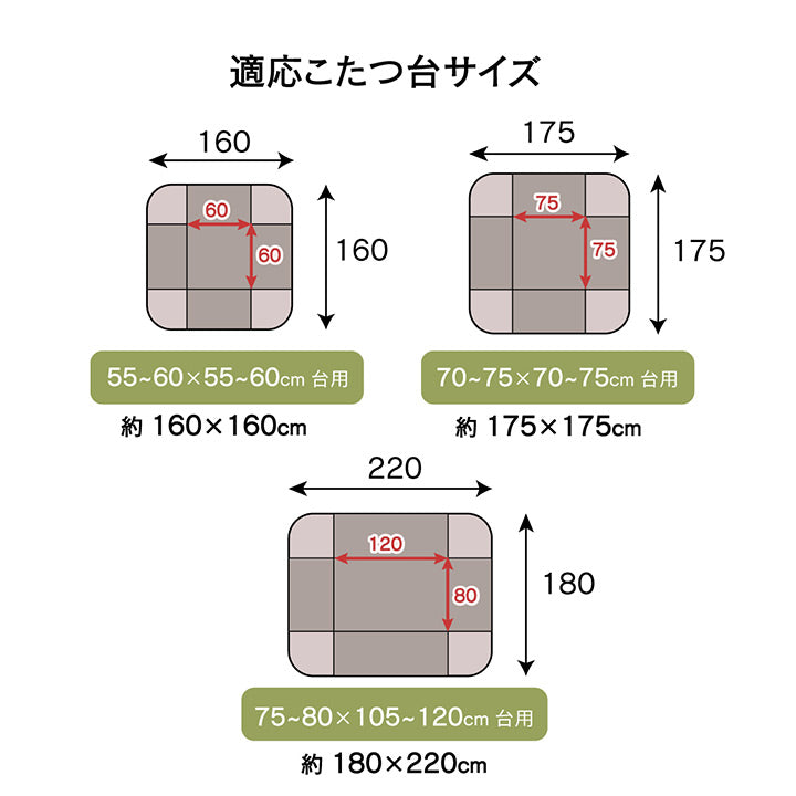ふわふわ滑らかタッチのノルディック柄省スペースこたつ布団 ミルキー