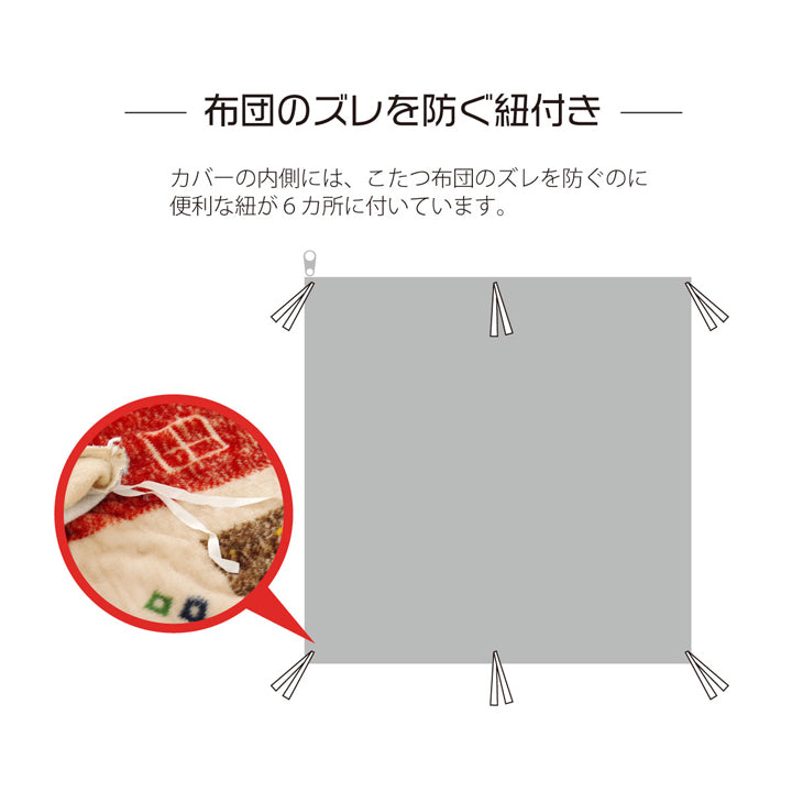 ギャッベ柄をモチーフにしたかわいいこたつ布団カバー