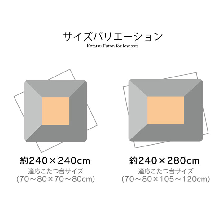 チェック柄でシンプルで使いやすいデザインのローソファー対応こたつ掛け布団