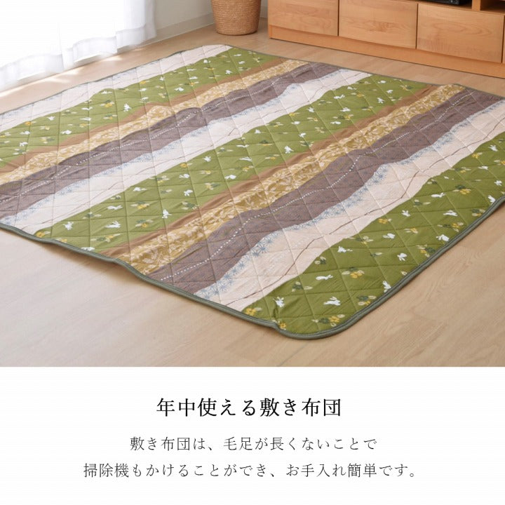 うさぎ柄がモチーフで和モダン調のこたつ掛け布団・敷き布団セット