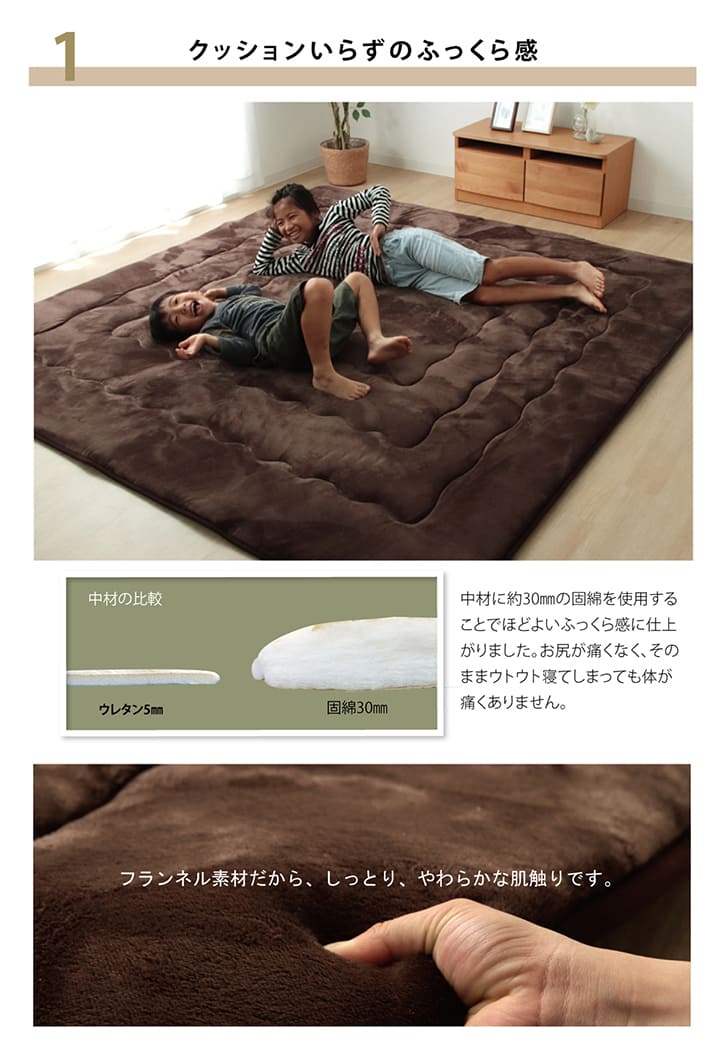 こたつ布団で横になりゆっくり過ごしたい方にお勧め!超大判サイズのふっくらこたつ敷き布団