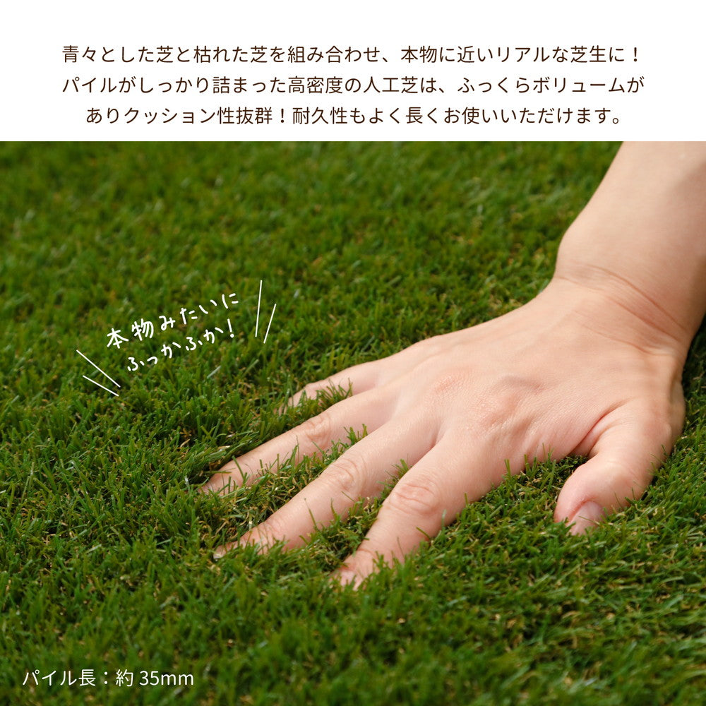 天然芝そっくり!ふかふかやわらかタッチ芝生マット 家芝(うちしば)