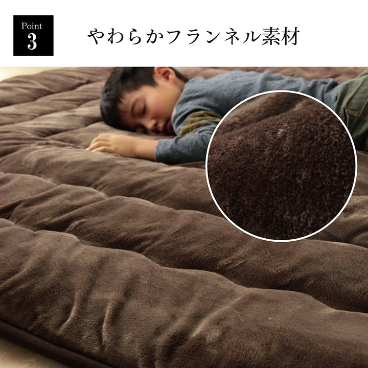 ボリュームたっぷり!6層フランネルラグ極ふかラグ マット