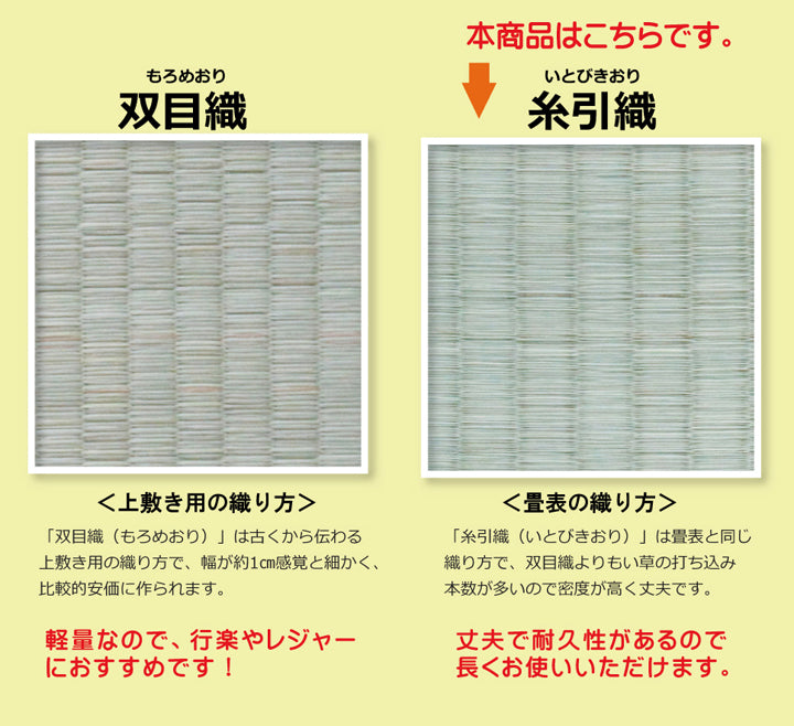 熊本県八代産減農薬栽培い草使用のい草上敷きカーペット糸引織 西陣(にしじん) 対応サイズ:江戸間・本間・三六間・団地間・六一間